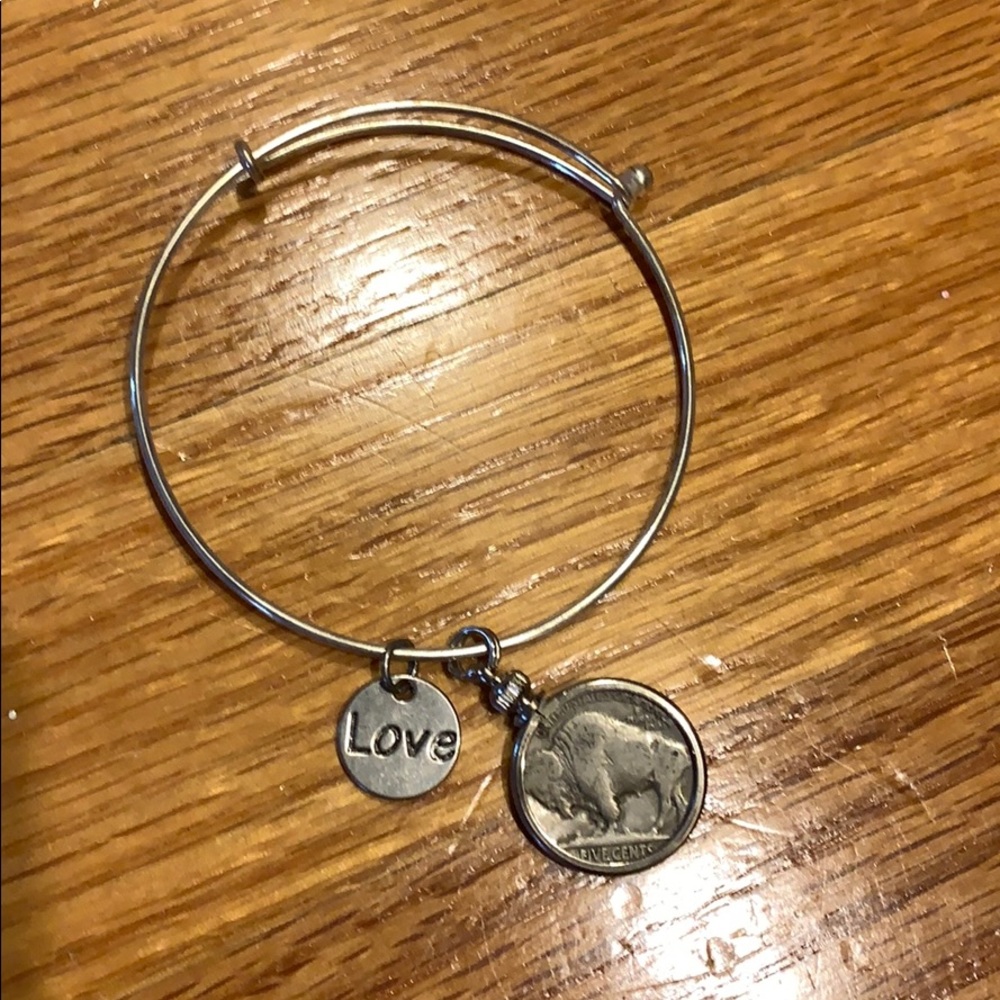 Silver Buffalo token bracelet